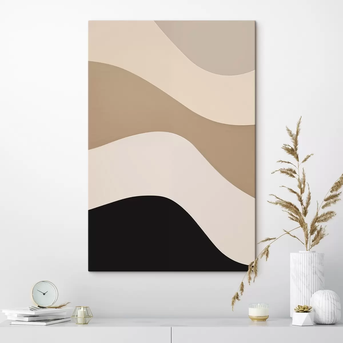 carta da parati Onde astratte in beige e nero nr. s44687