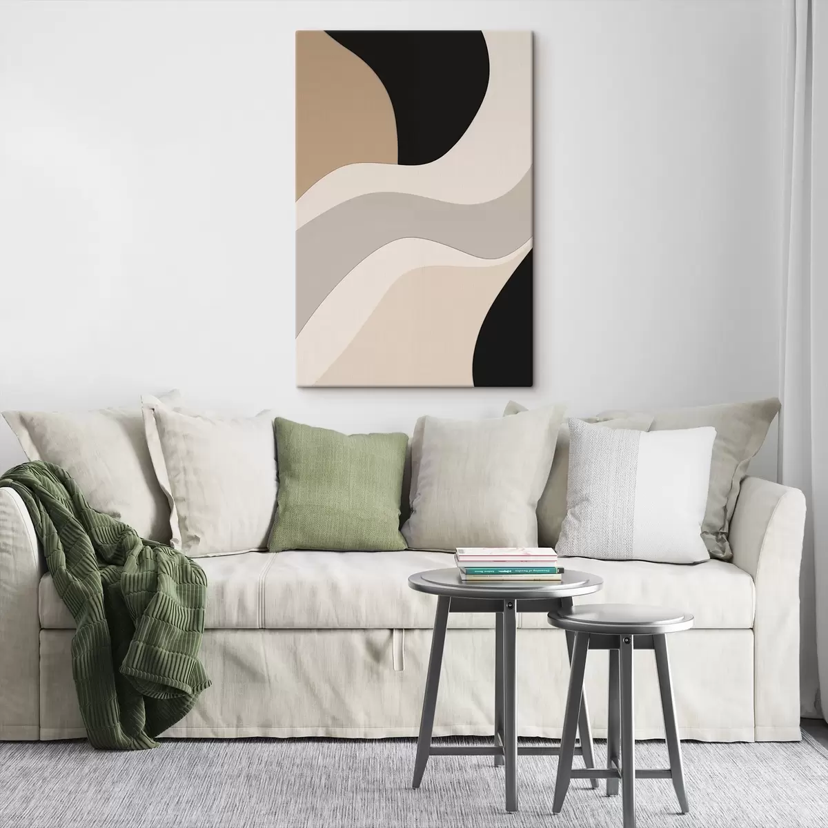 carta da parati Onde astratte in beige e nero nr. s44688