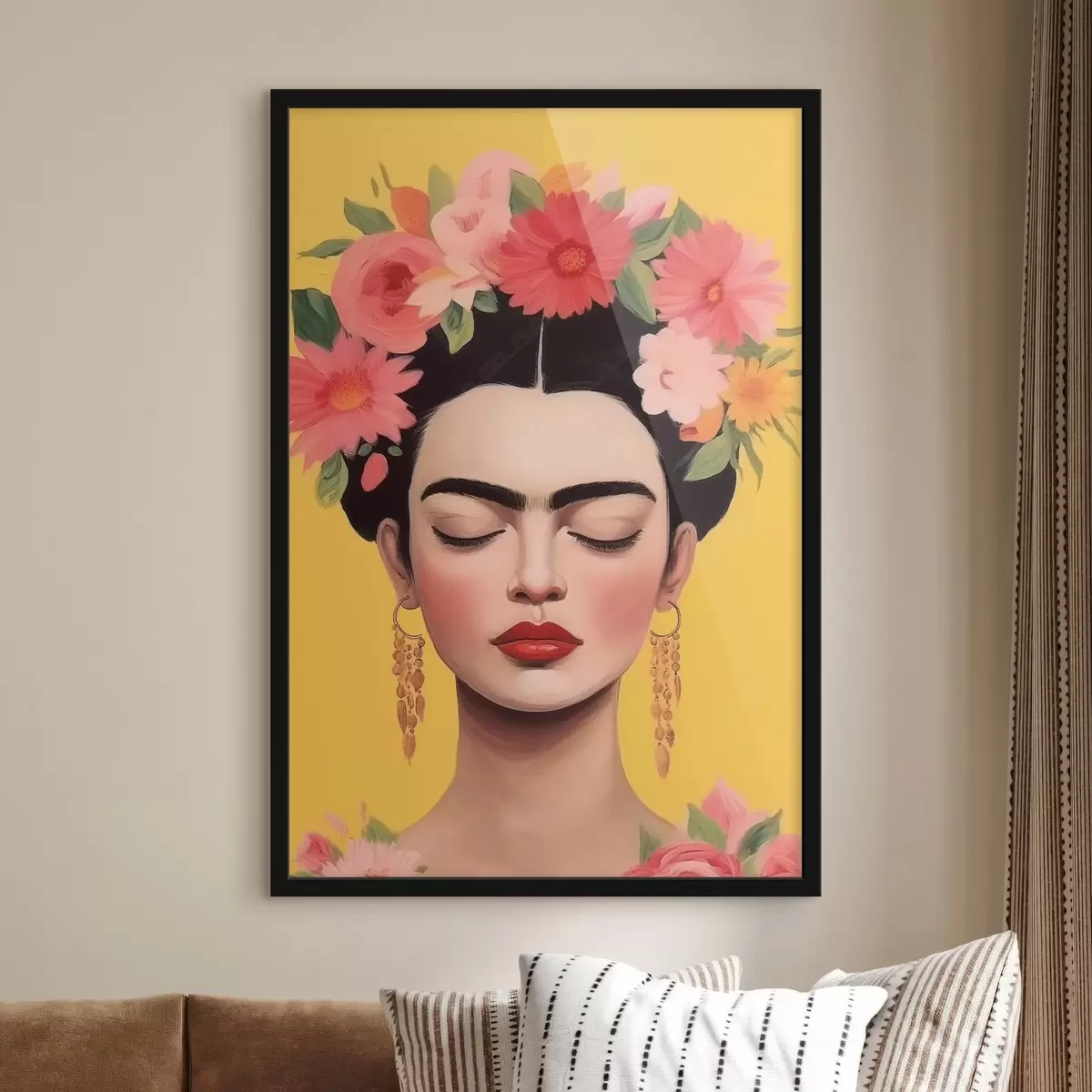 Poster Ritratto femminile con fiori tra i capelli f44680