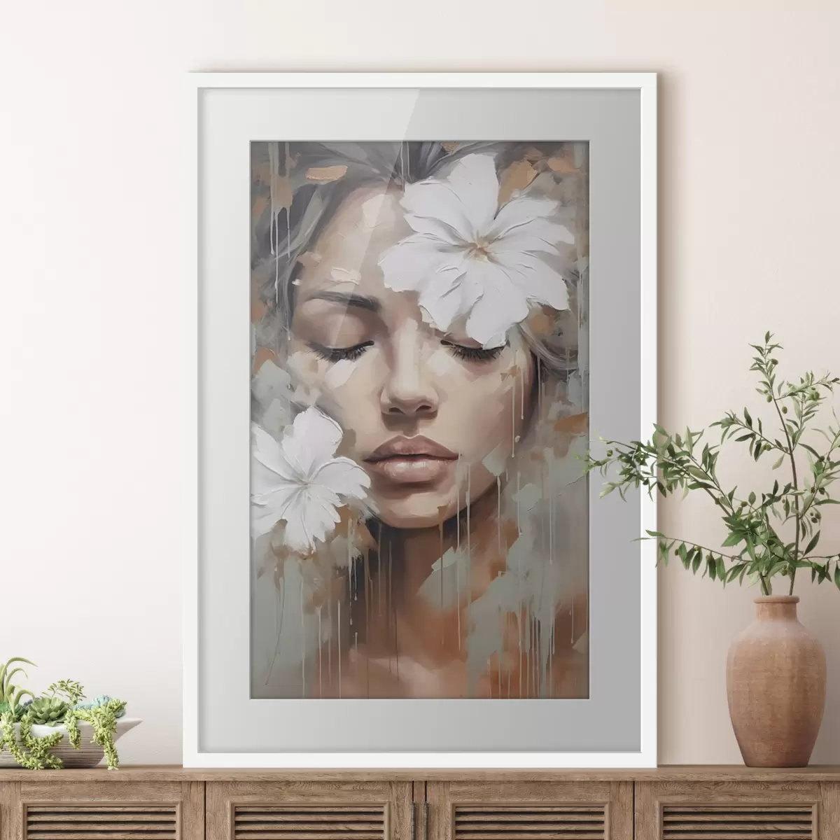 Poster Fiori bianchi sugli occhi f44684