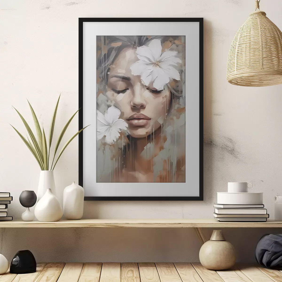 Poster Fiori bianchi sugli occhi f44684