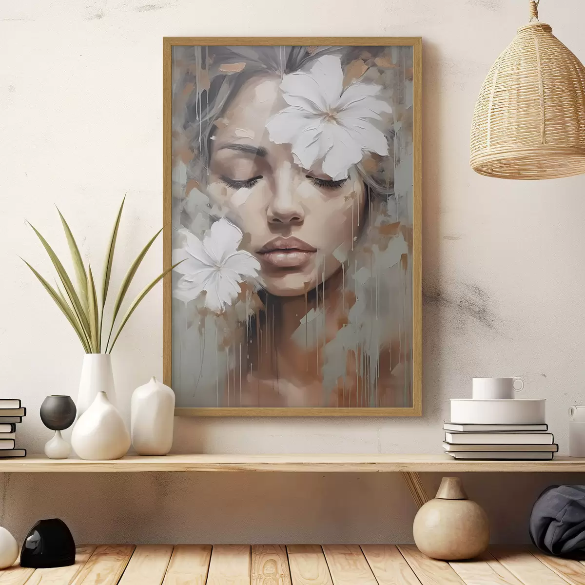 Poster Fiori bianchi sugli occhi f44684