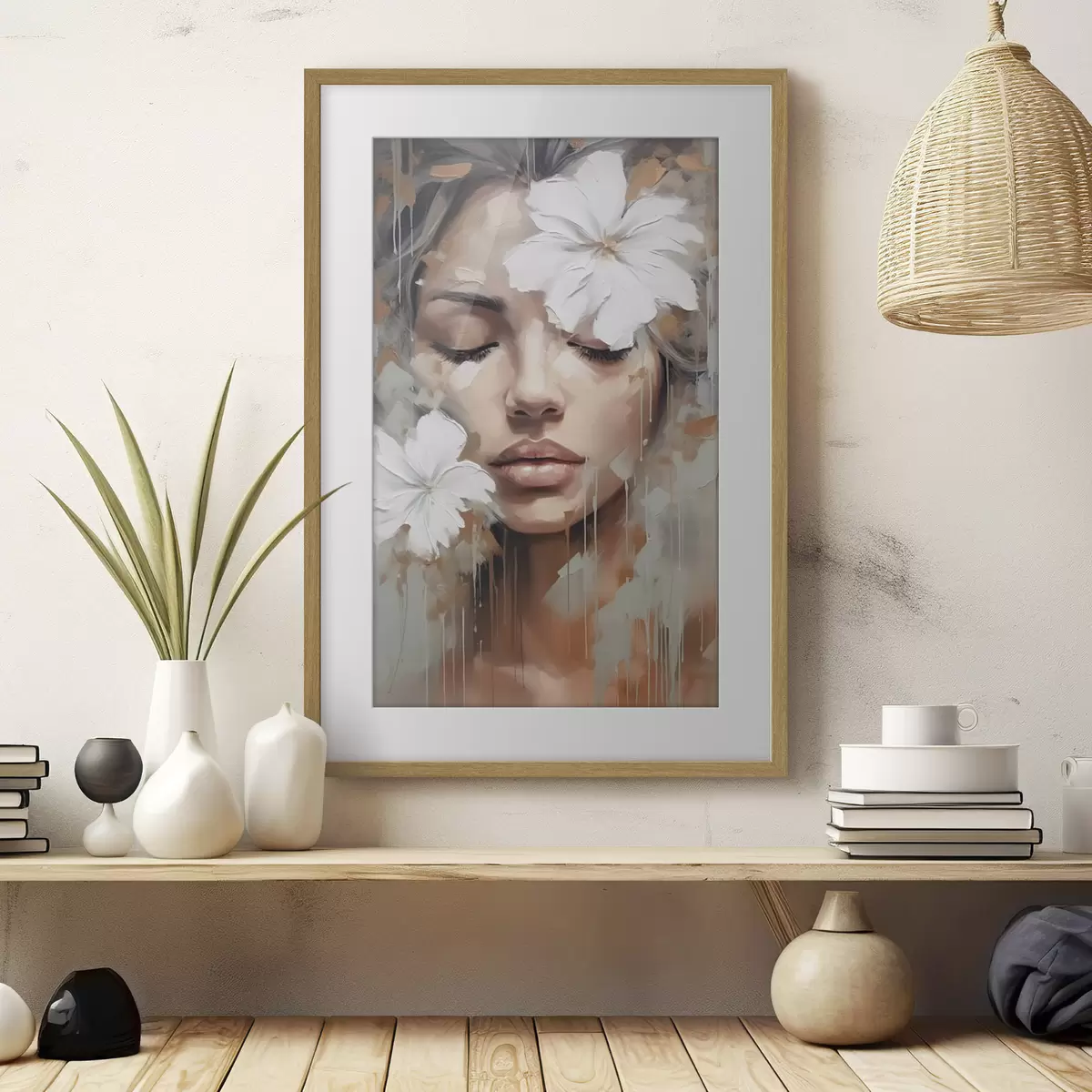 Poster Fiori bianchi sugli occhi f44684