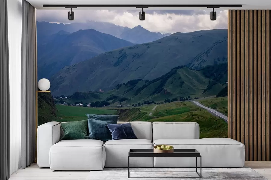 Carta da parati nature Georgia paesaggi, montagne, viaggio in auto, realismo 