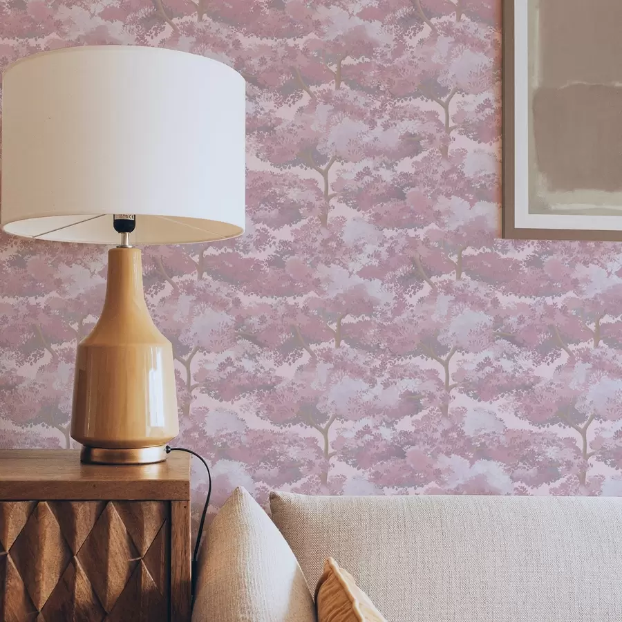 carta da parati Paesaggio blu profondo con alberi in tonalità notturna nr. a00170v4