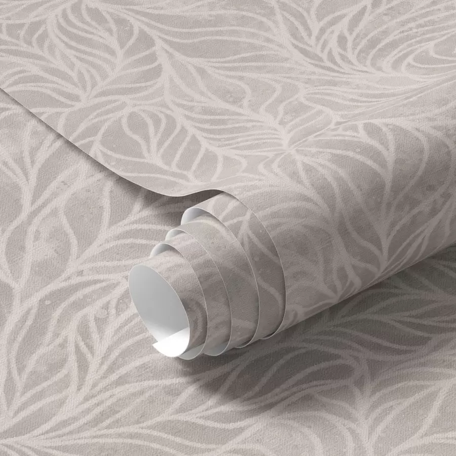 carta da parati Texture astratta beige con linee morbide di foglie nr. a00179