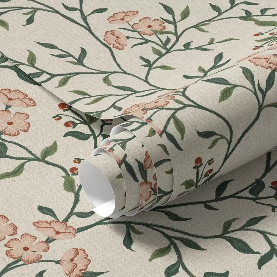 carta da parati Rami traforati con fiori di corallo, motivo floreale nr. a00221