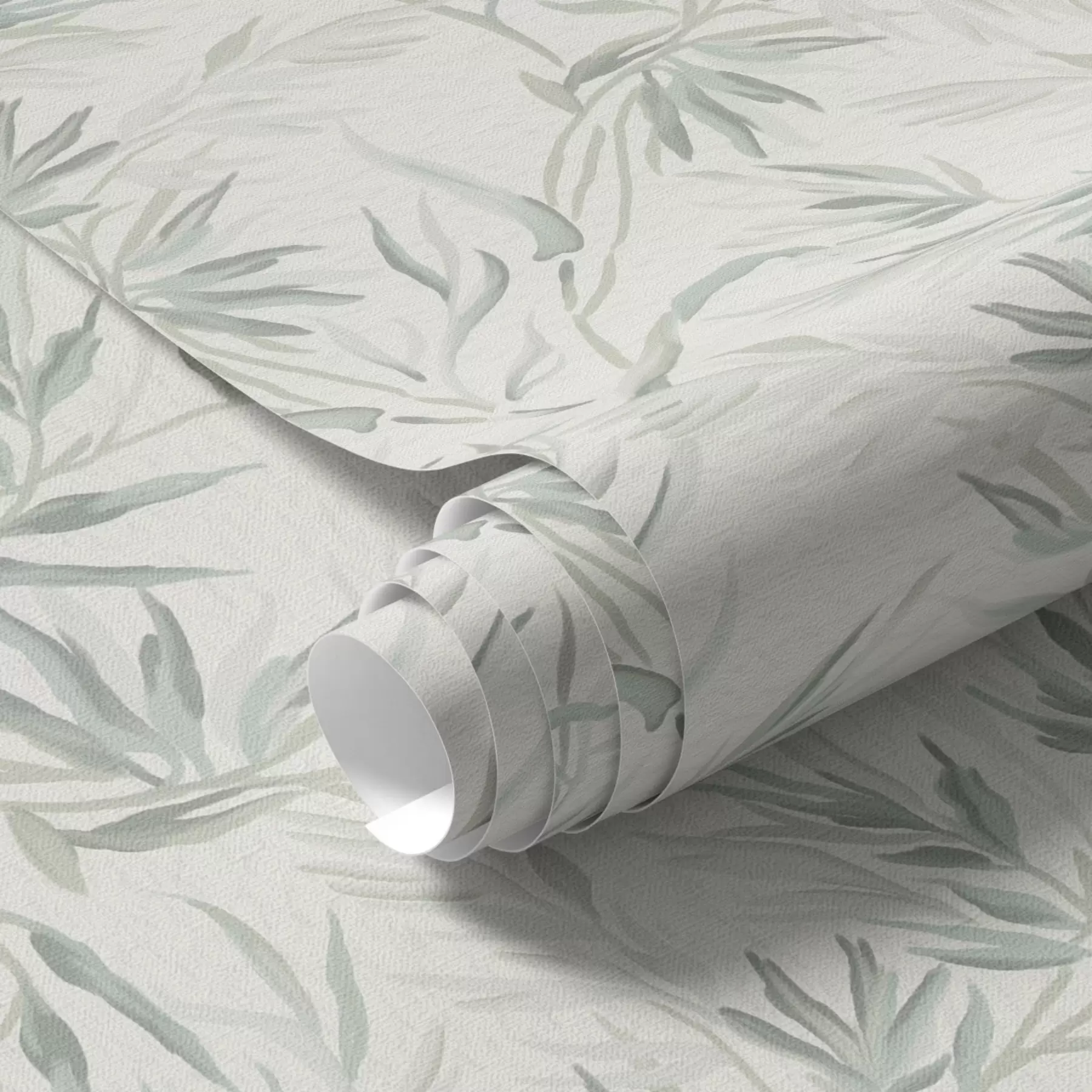 carta da parati Foglie acquerellate in tonalità fredde, design minimalista nr. a00225