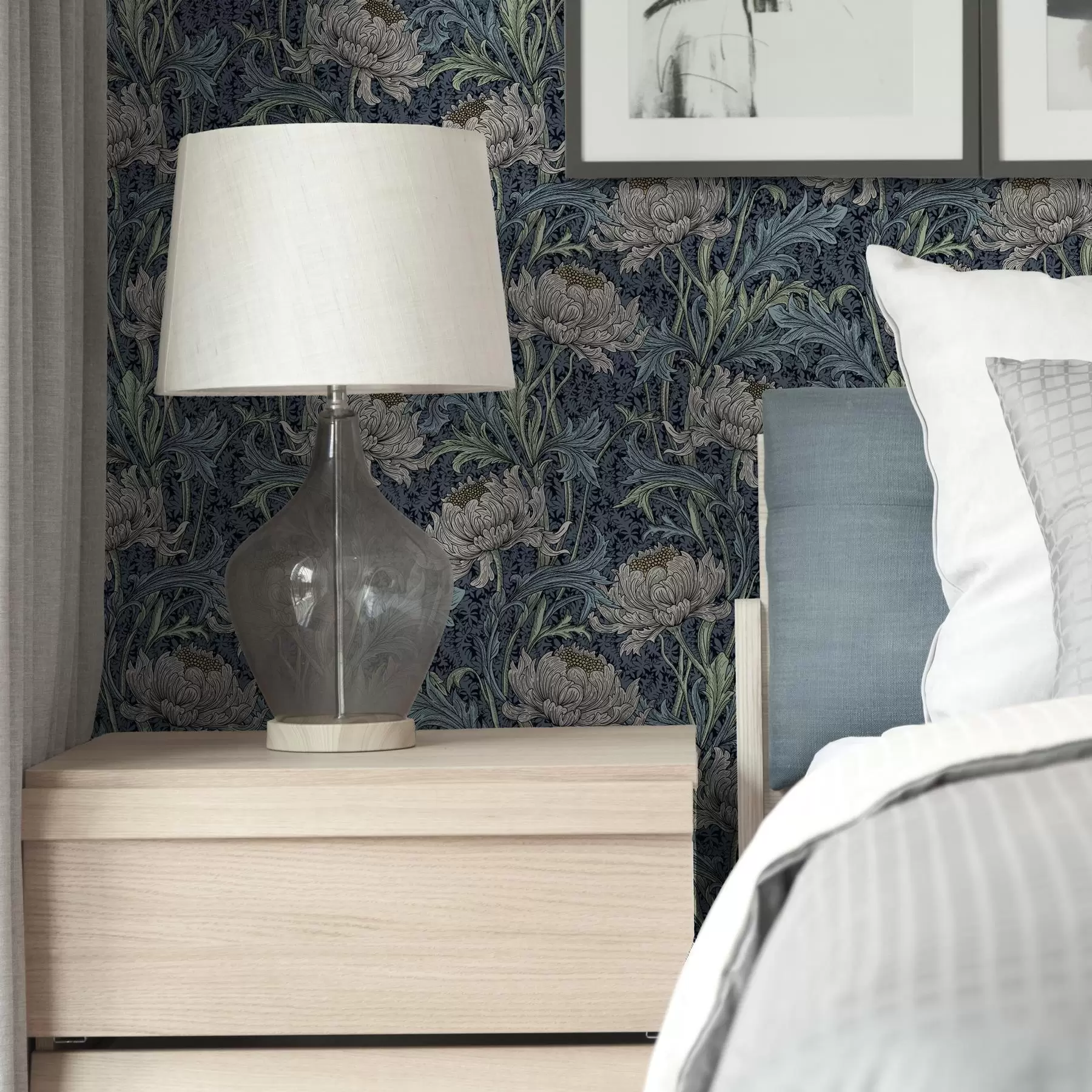 carta da parati Peonie vintage su sfondo scuro, stile floreale gotico nr. a00233