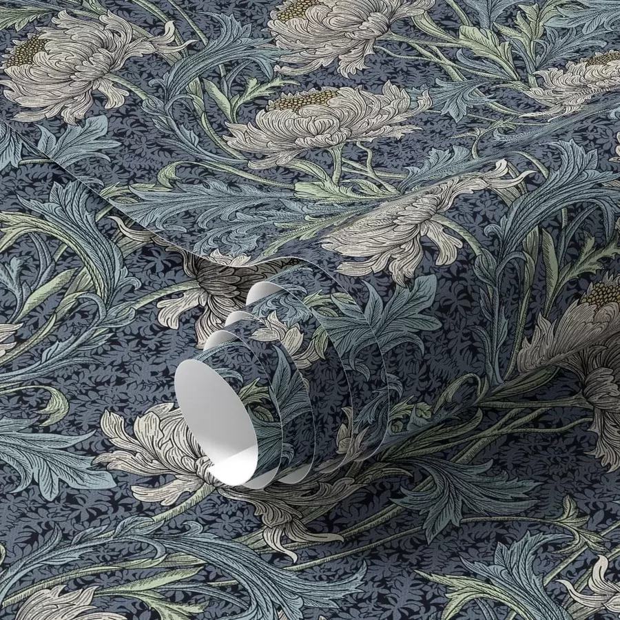 carta da parati Peonie vintage su sfondo scuro, stile floreale gotico nr. a00233