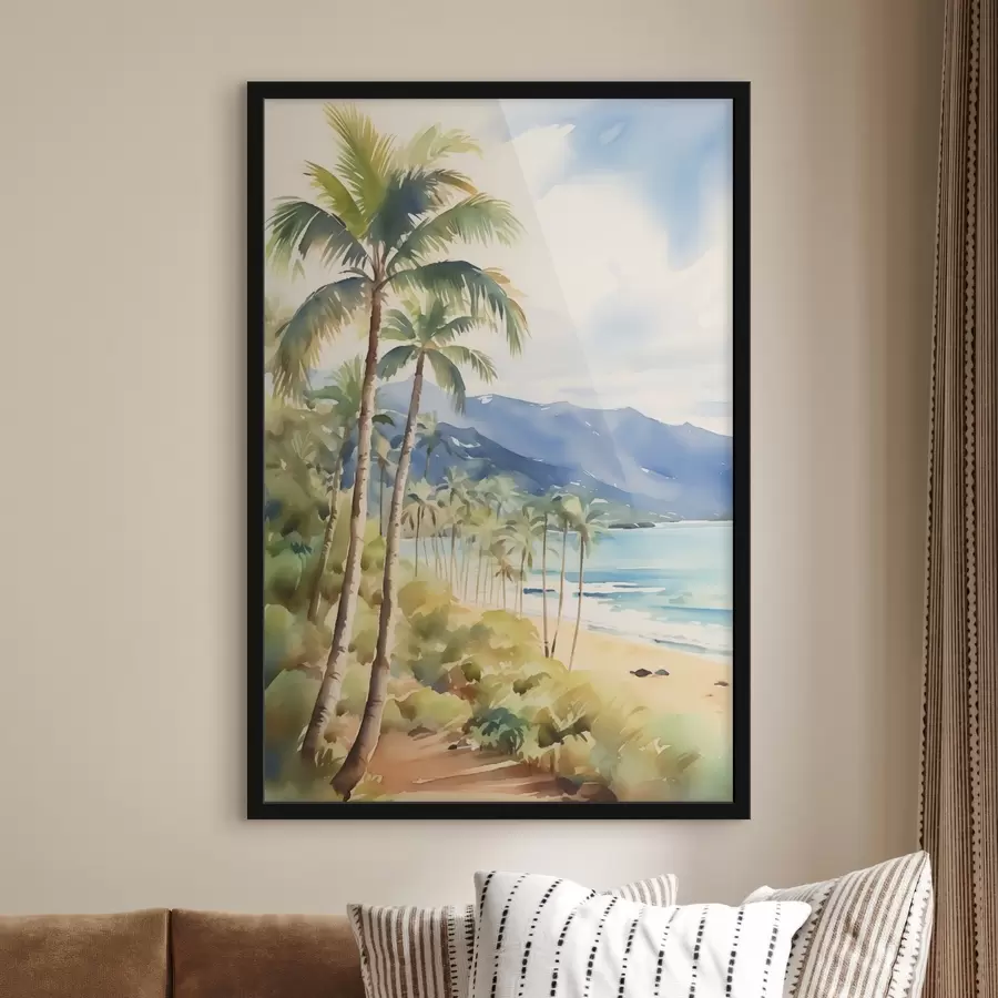 carta da parati Palme in riva al mare nr. f44701