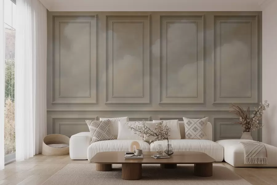 Carta da parati Cielo Imitazione di modanatura con nuvole ariose n. w04110v1