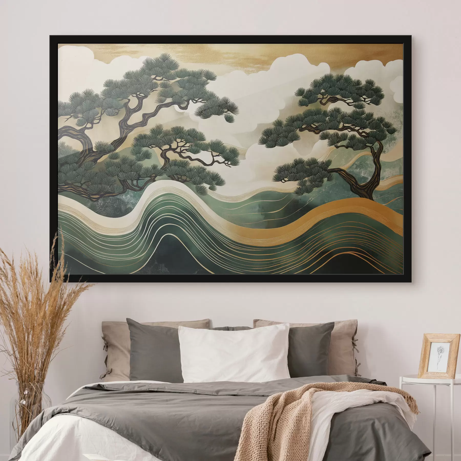 carta da parati Paesaggi astratti con pini, stile cinese nr. f44720