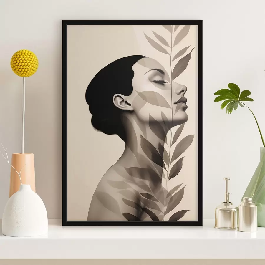 carta da parati Profilo femminile con motivo floreale nr. f44725