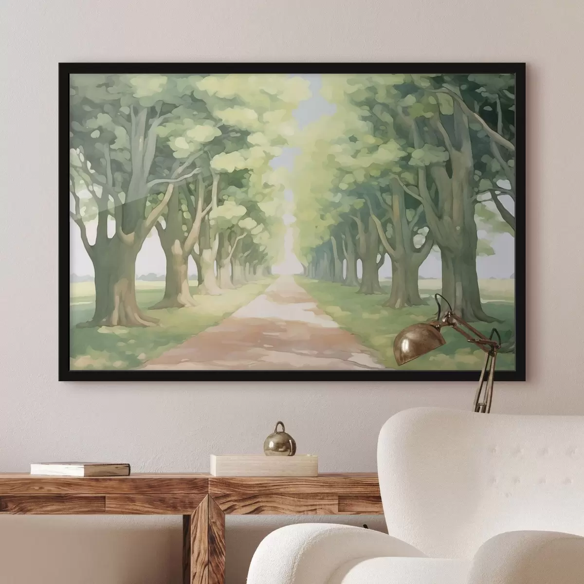 Poster Vicolo di alberi lungo il sentiero f44727