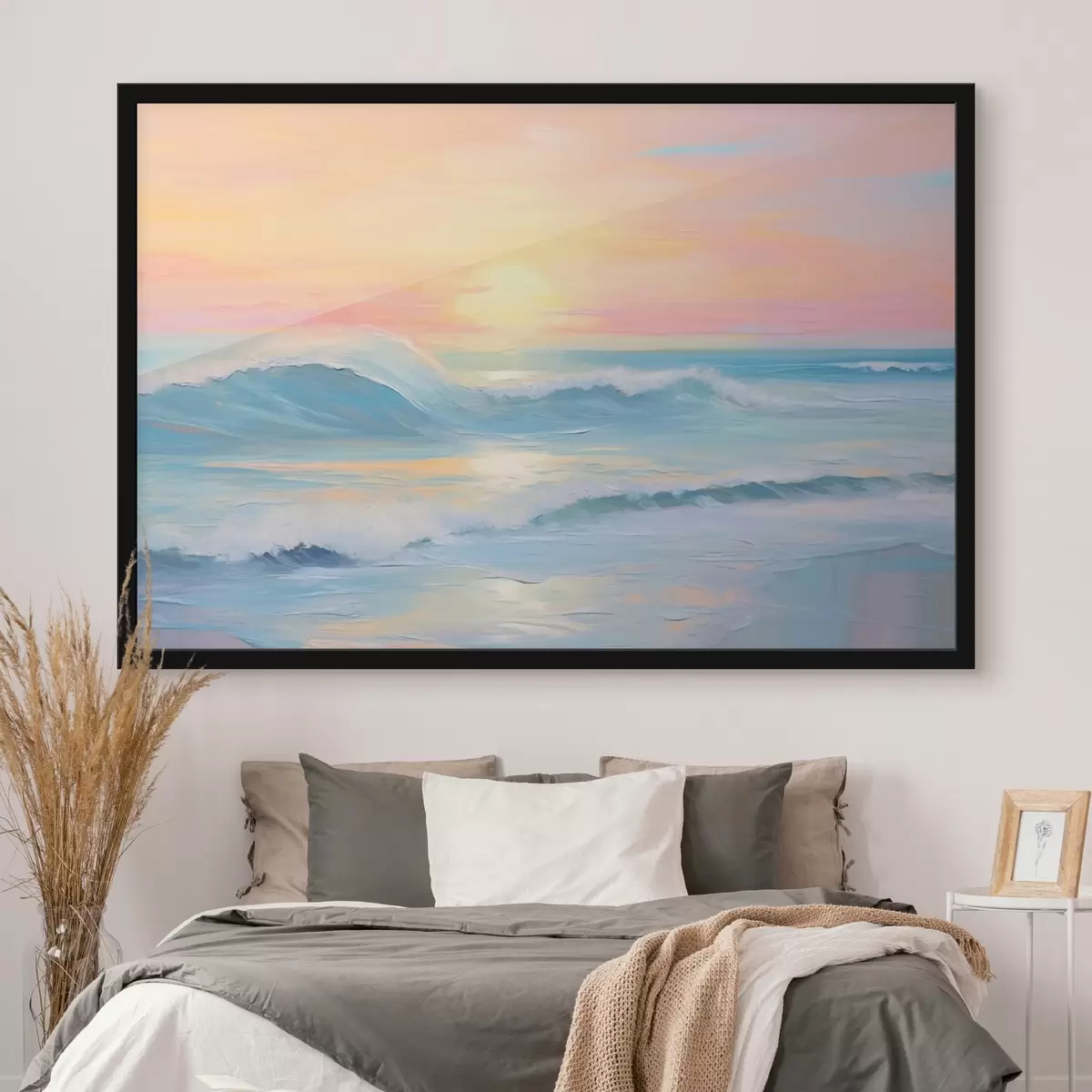 Poster Onde del mare sullo sfondo del tramonto f44729