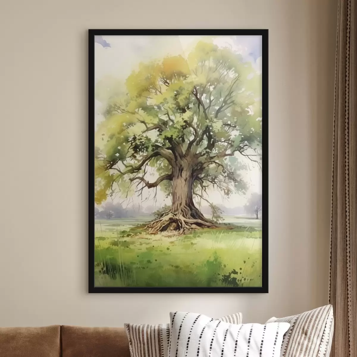 Poster Un vecchio albero con radici diffuse f44731