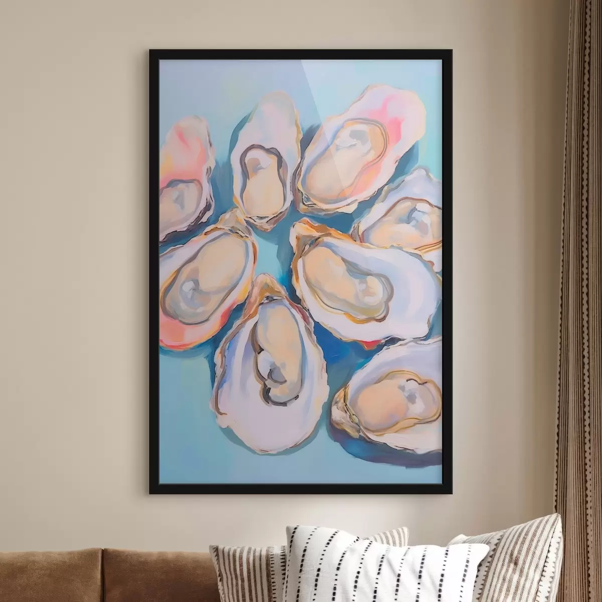 Poster Conchiglie di ostriche sulla spiaggia f44734