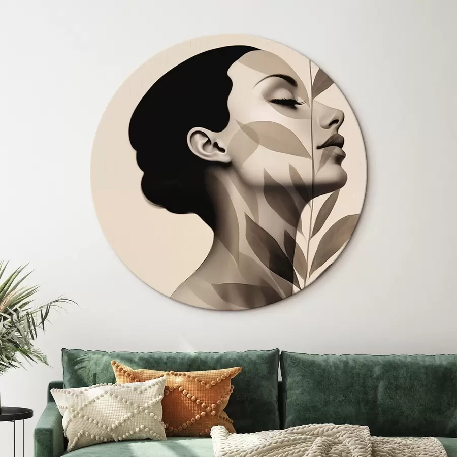 carta da parati Profilo femminile con motivo floreale nr. r44725