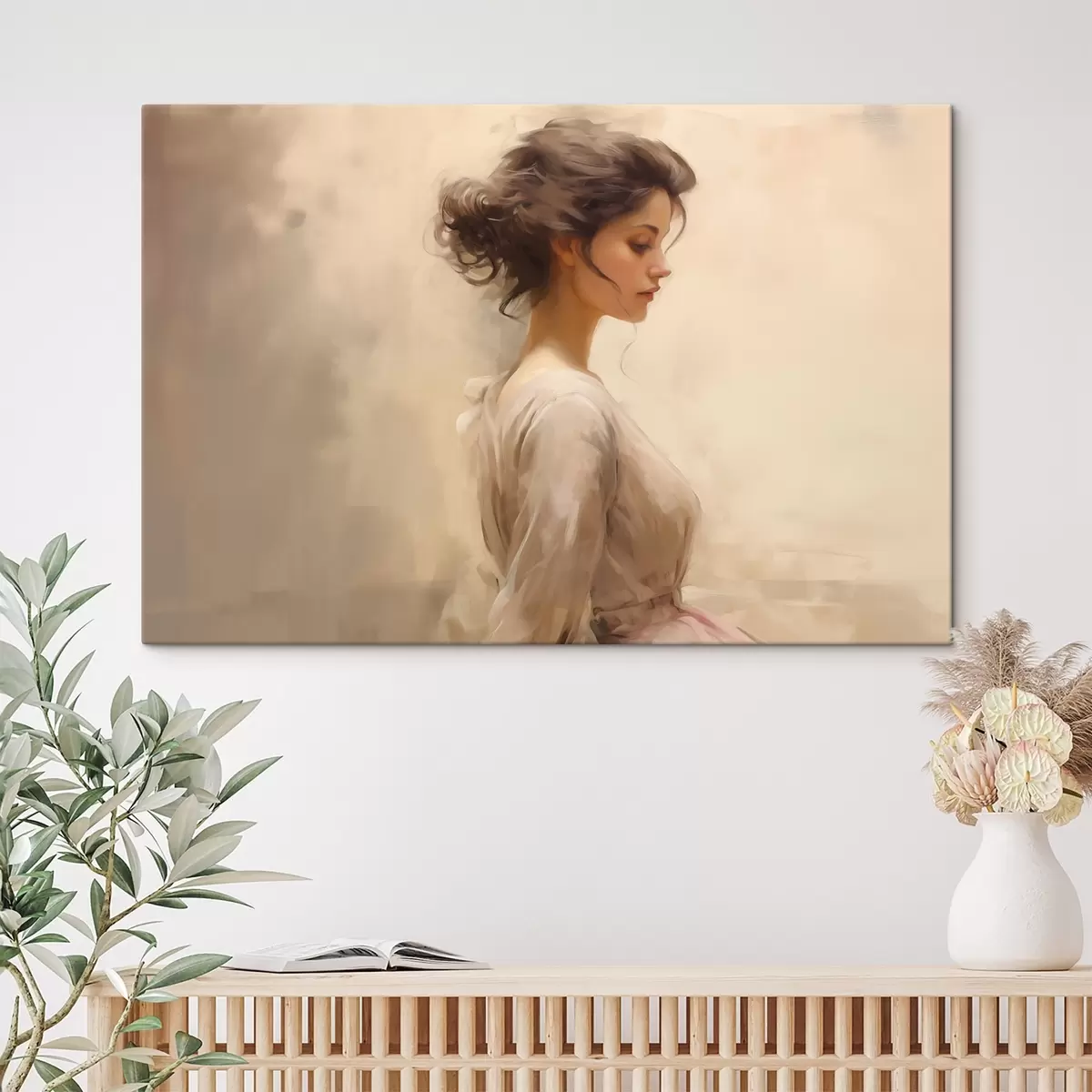 carta da parati Delicata figura femminile su sfondo chiaro nr. s44752