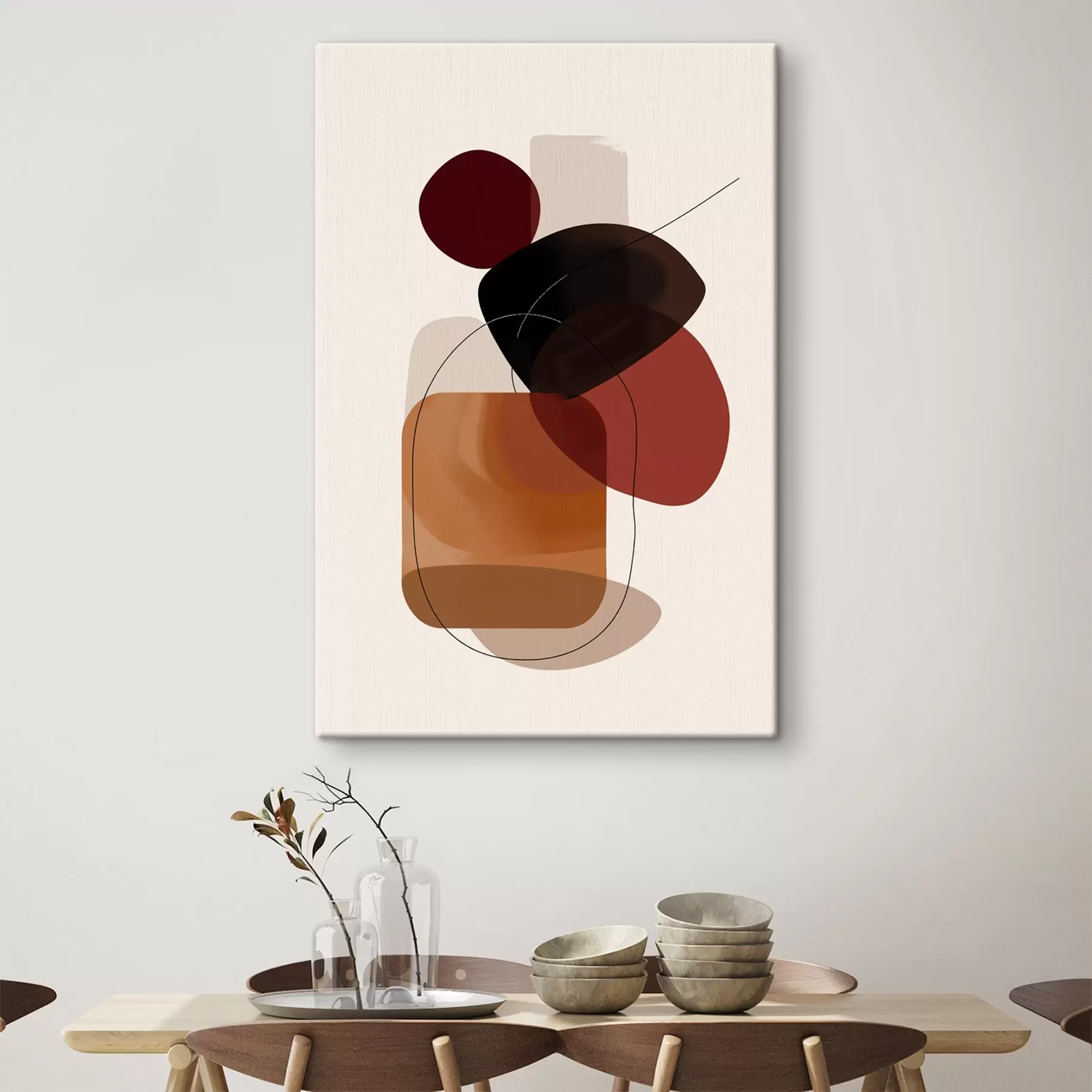 carta da parati Composizione nella tavolozza dei colori vino e marrone nr. s44758