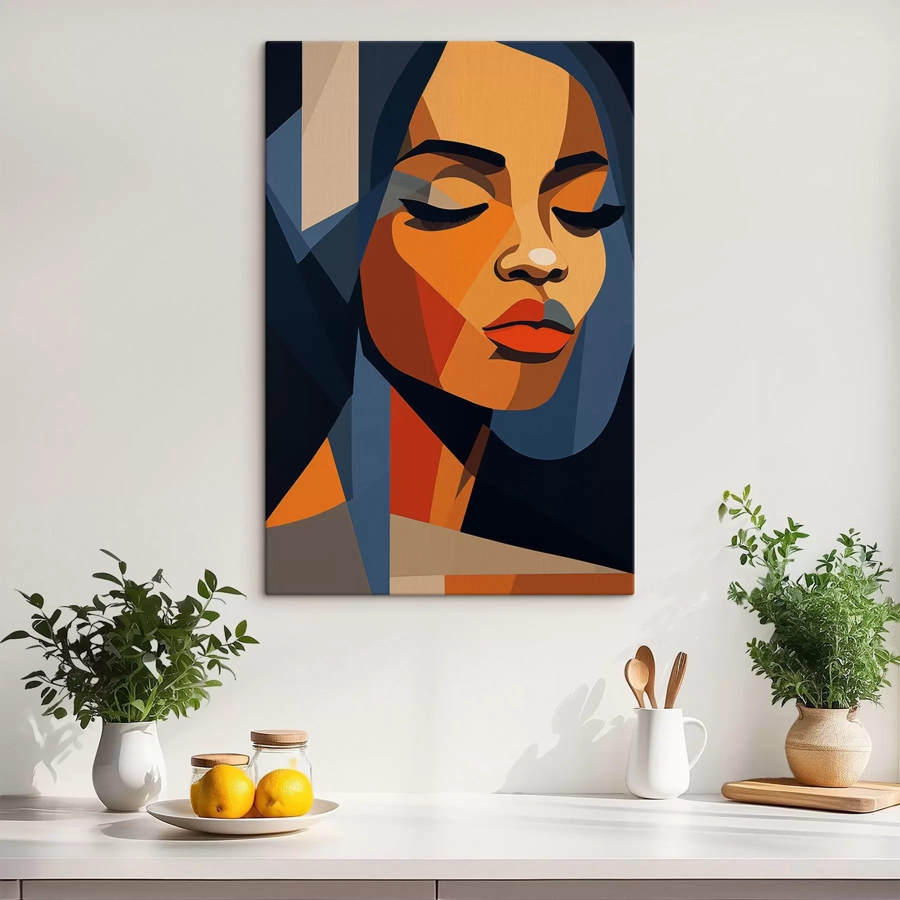 carta da parati Ritratto grafico con occhi chiusi nr. s44760