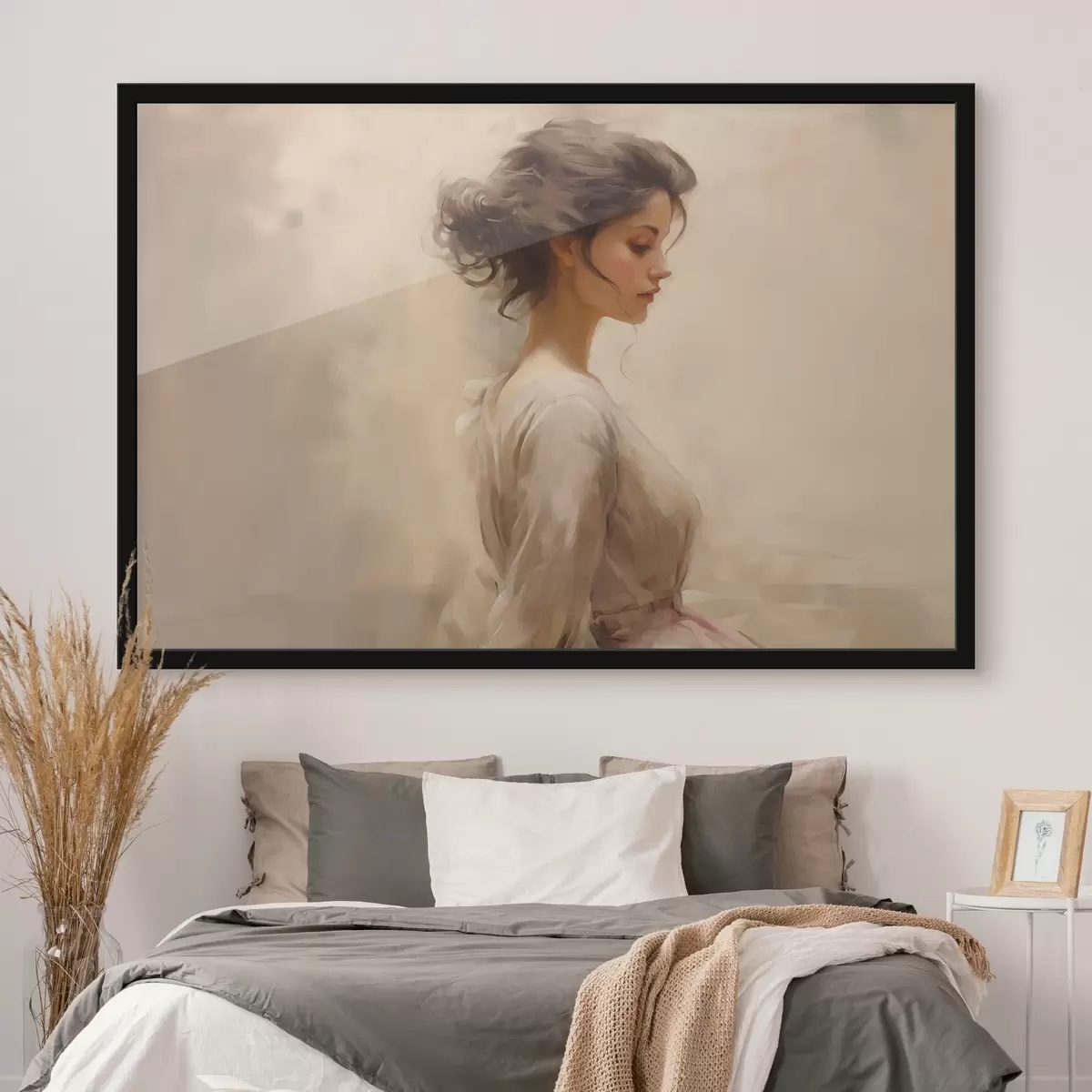 Poster Delicata figura femminile su sfondo chiaro f44752