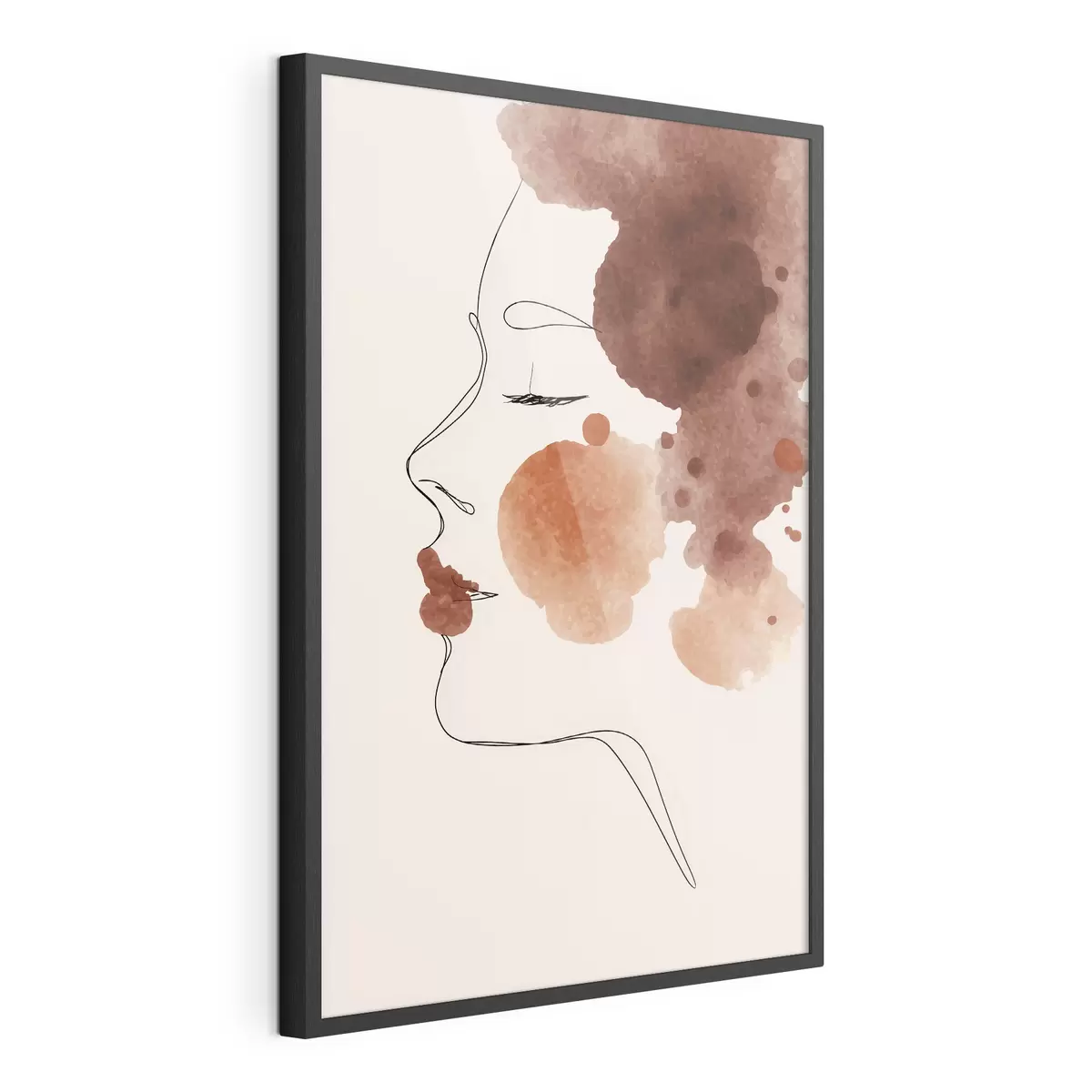 Poster Viso con linee e toni bruni f44757