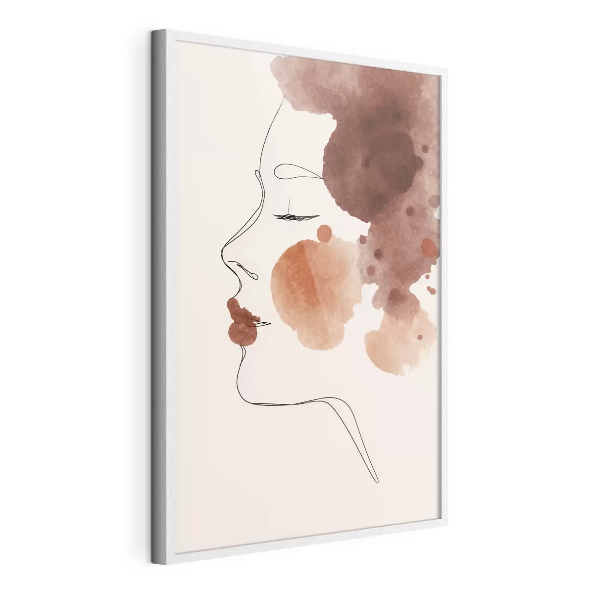 Poster Viso con linee e toni bruni f44757