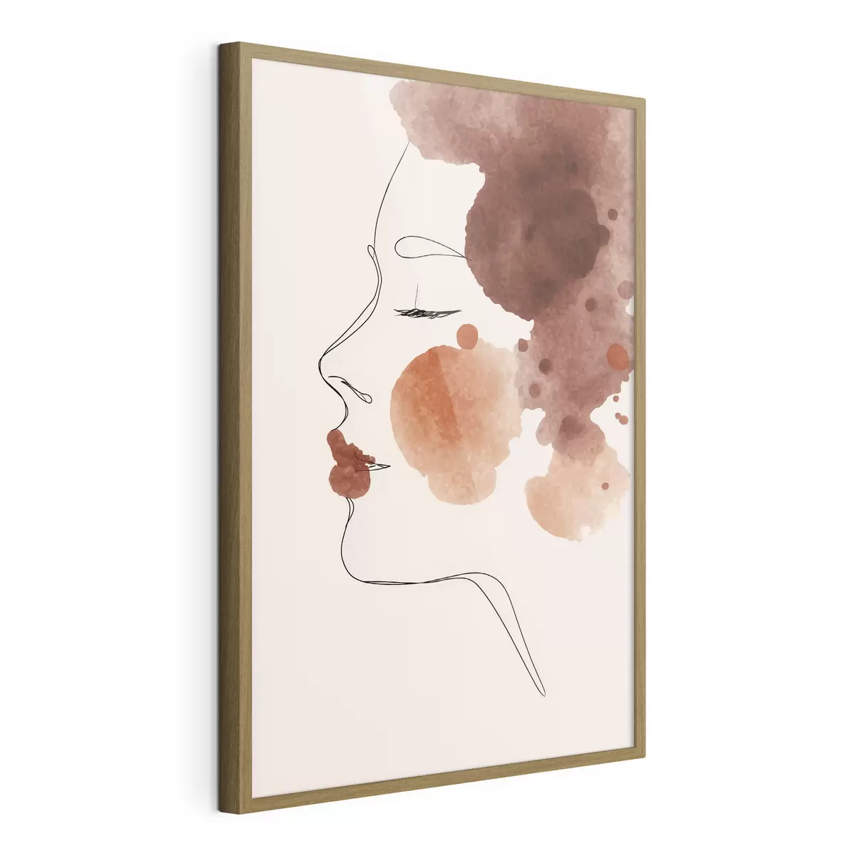 Poster Viso con linee e toni bruni f44757