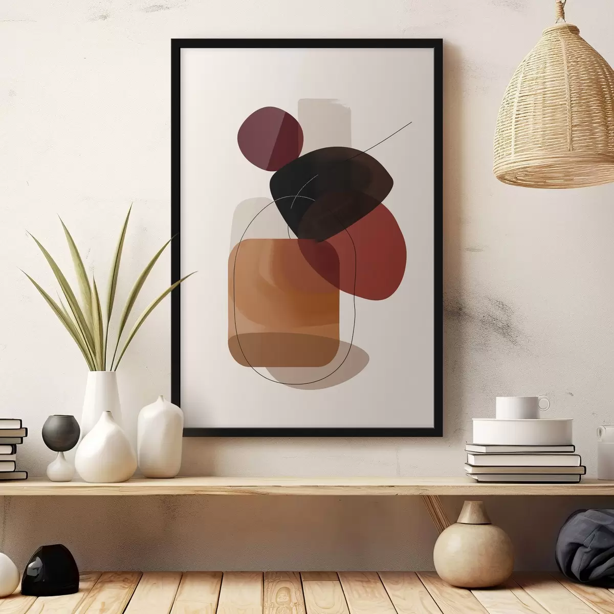 Poster Composizione nella tavolozza dei colori vino e marrone f44758