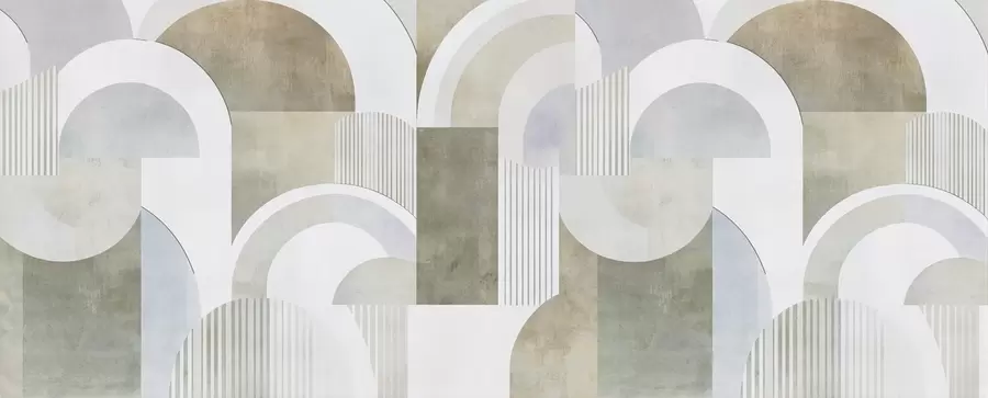 carta da parati Geometria astratta in stile Art déco con effetto retrò nr. w04079