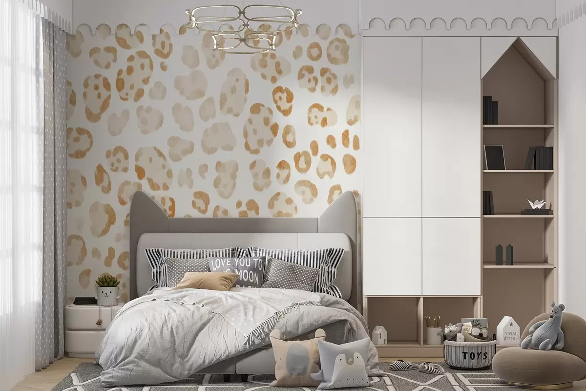 carta da parati Stampa leopardo, struttura in lana, colore beige nr. w04112v1