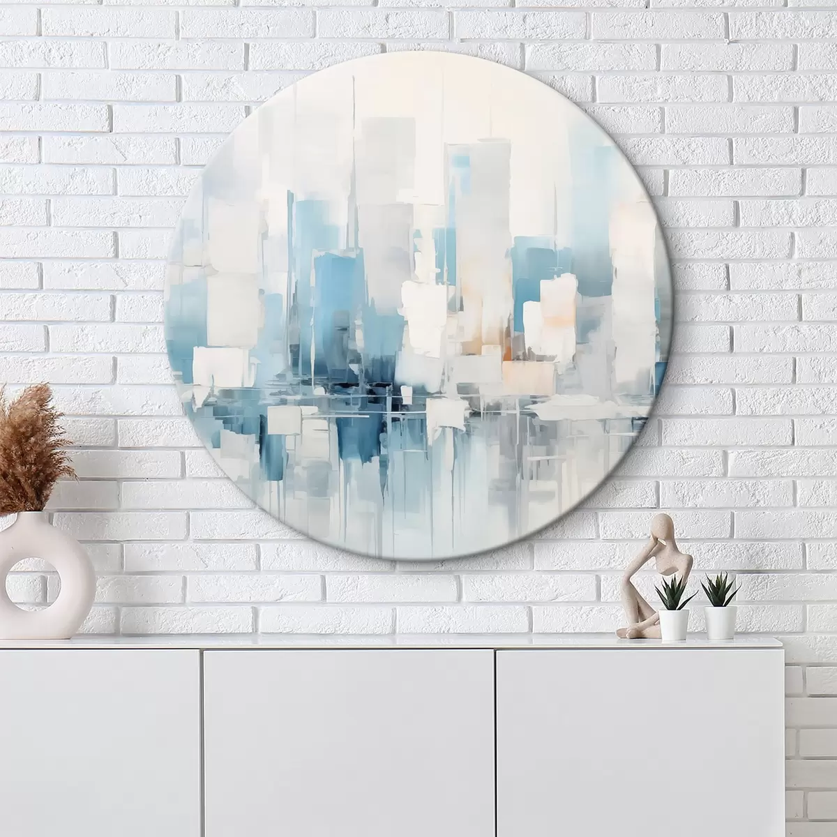 Quadri rotondi Pittura astratta di imitazione della città r44768