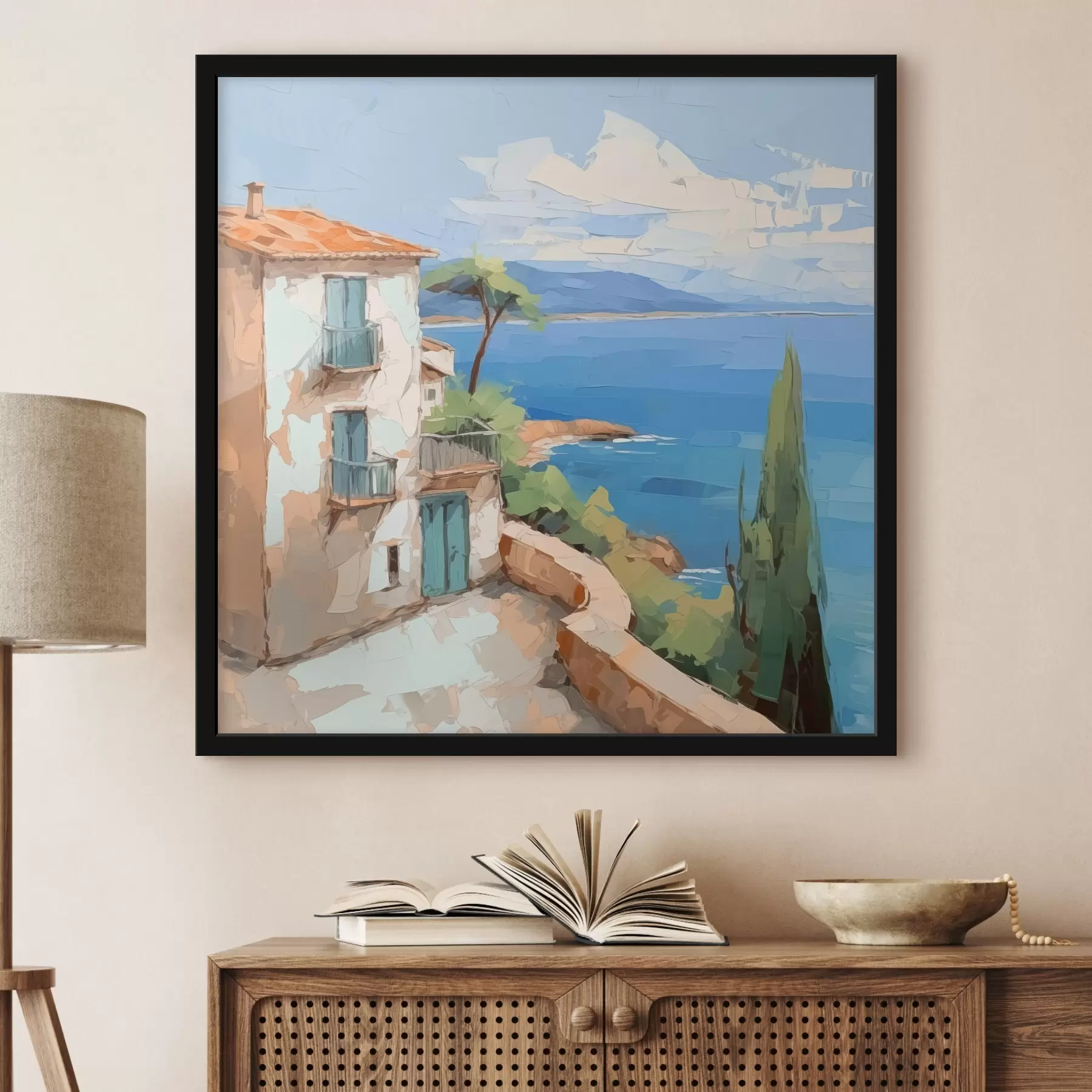 carta da parati Casa al mare imitazione di pittura nr. f44767