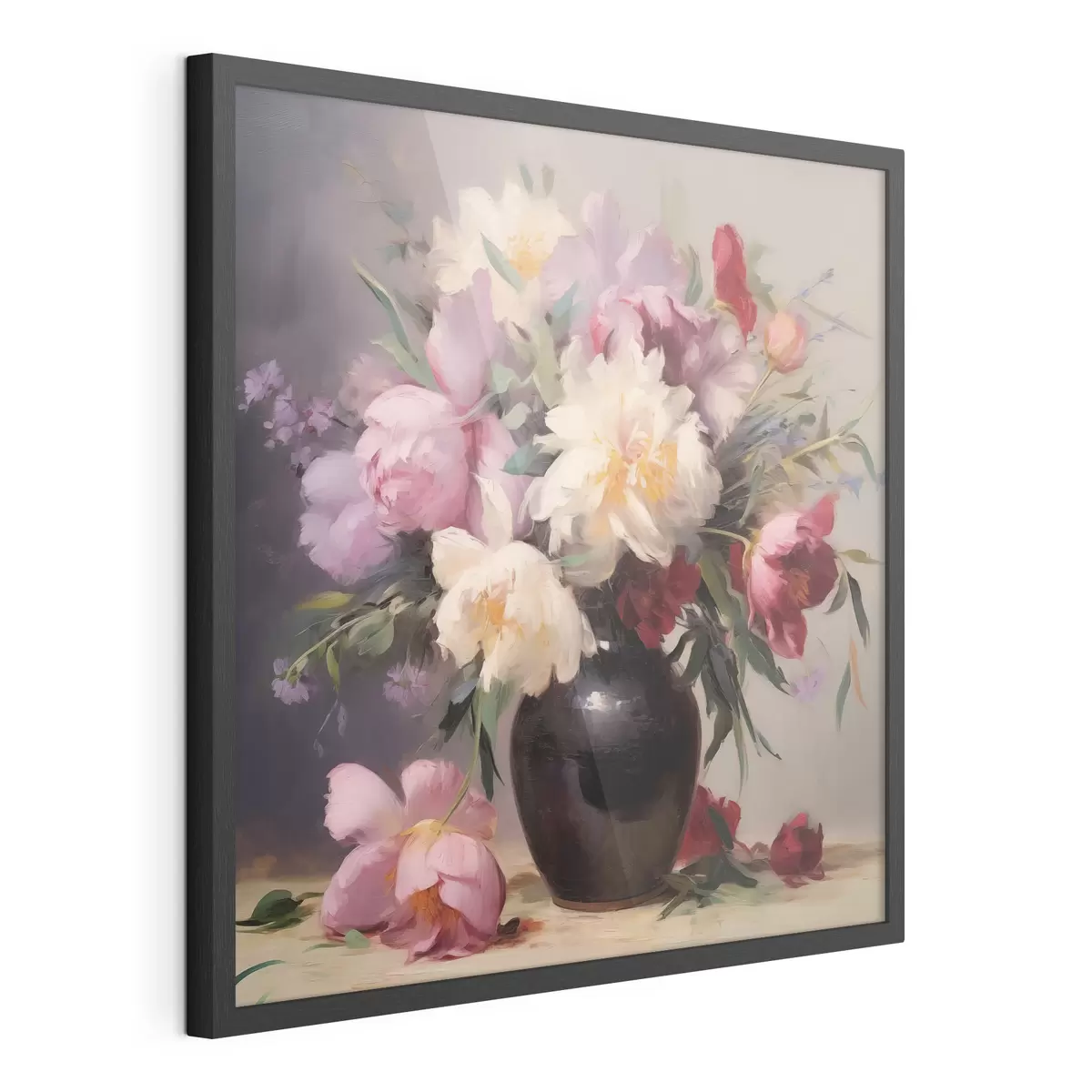 Poster Bouquet di peonie in un vaso scuro f44769