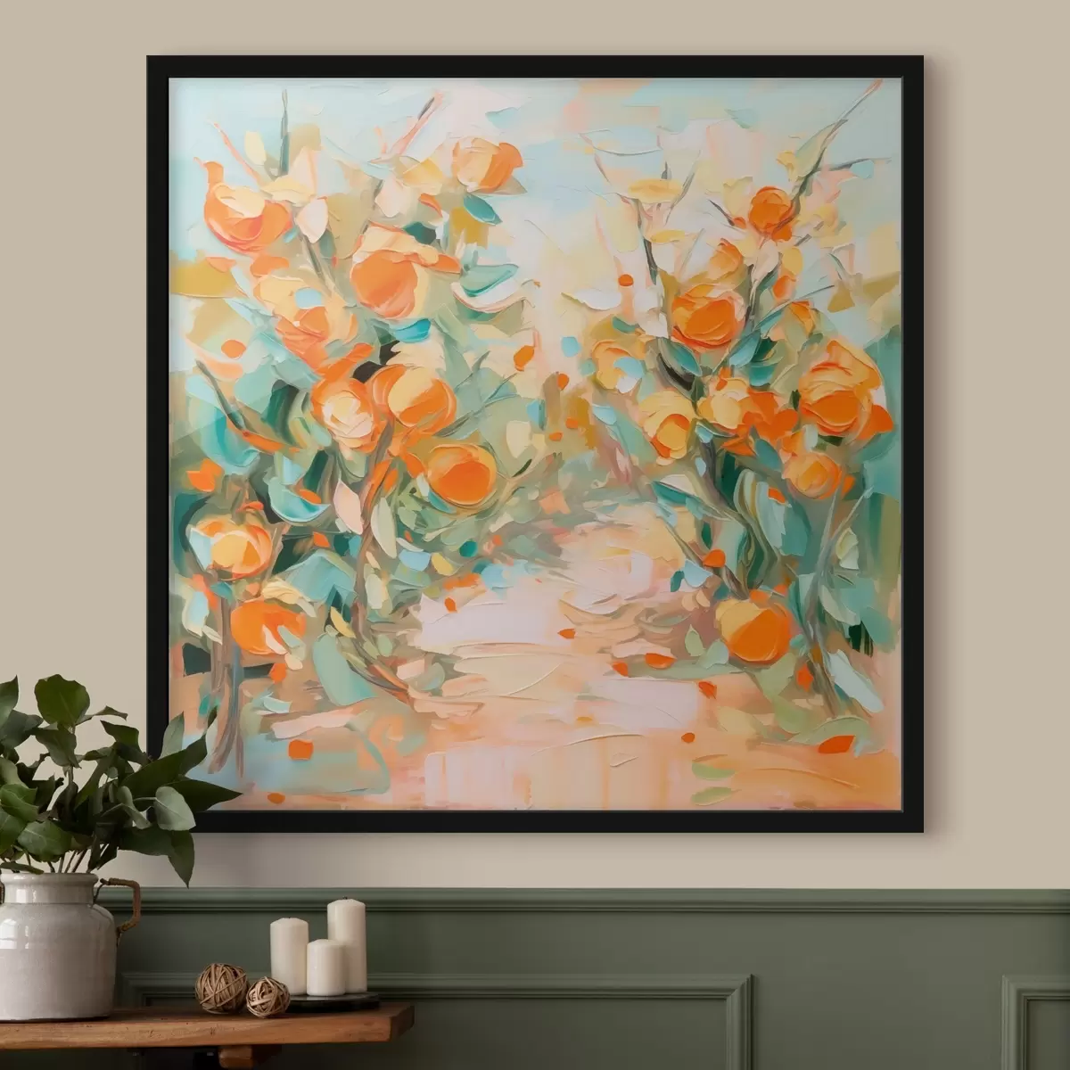 Poster Pittura astratta ad imitazione dell'aranceto f44772