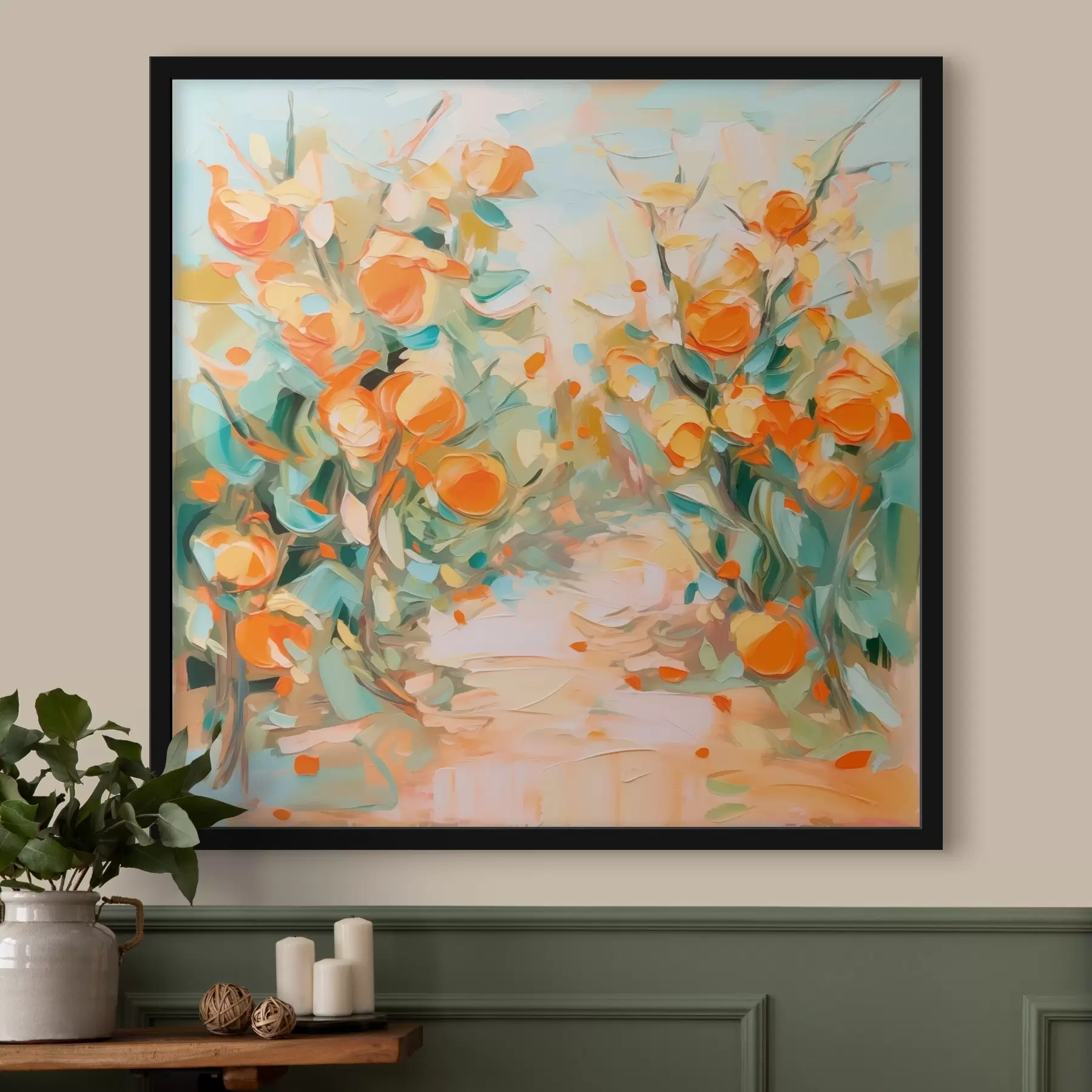 carta da parati Pittura astratta ad imitazione dell'aranceto nr. f44772