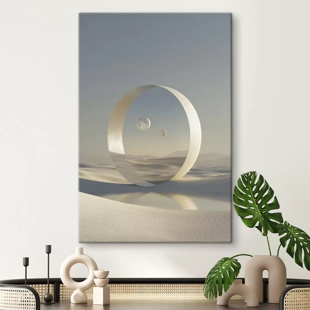 carta da parati Paesaggio futuristico con dune e pianeti  nr. s44791