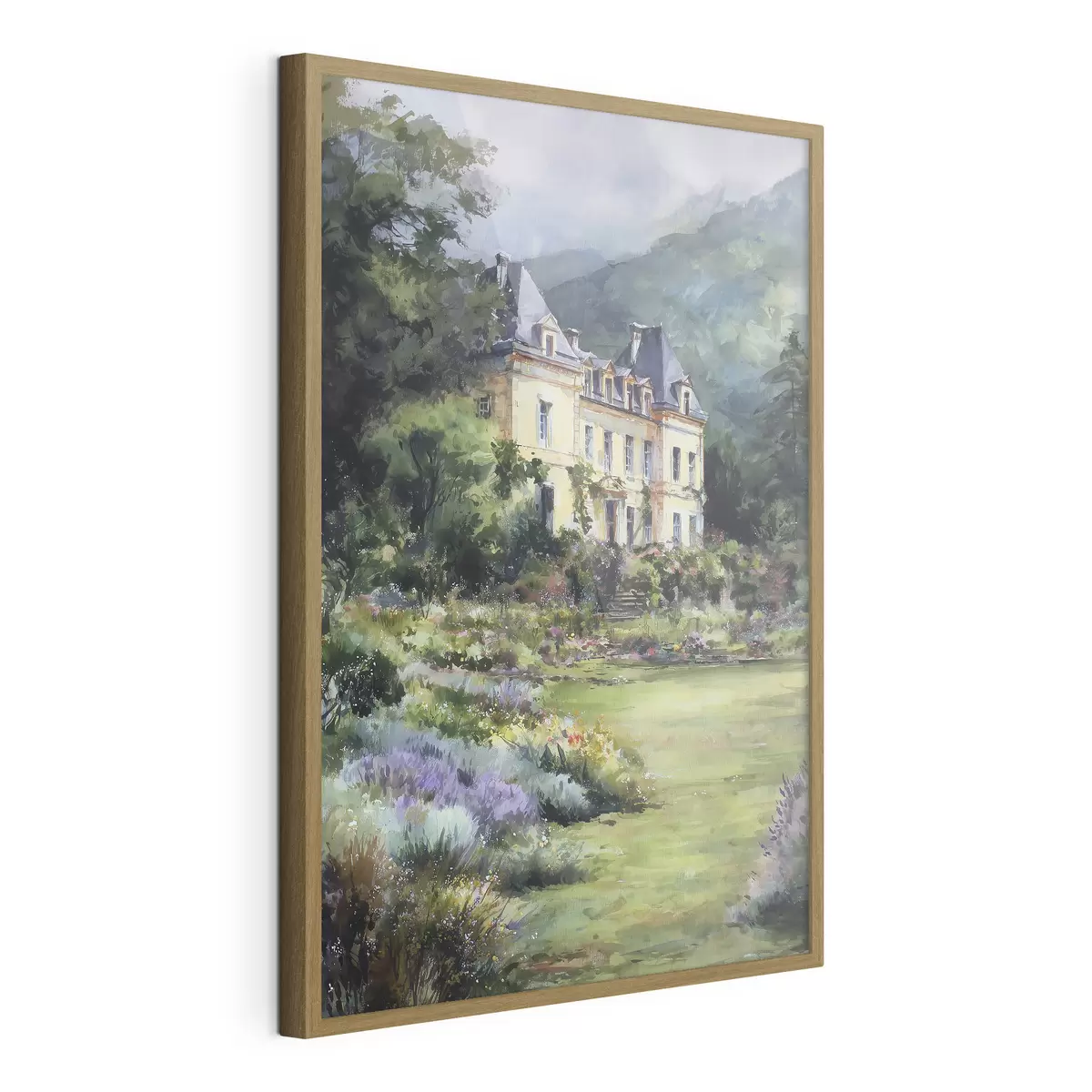 Poster Castello francese circondato da un giardino di lavanda f44797