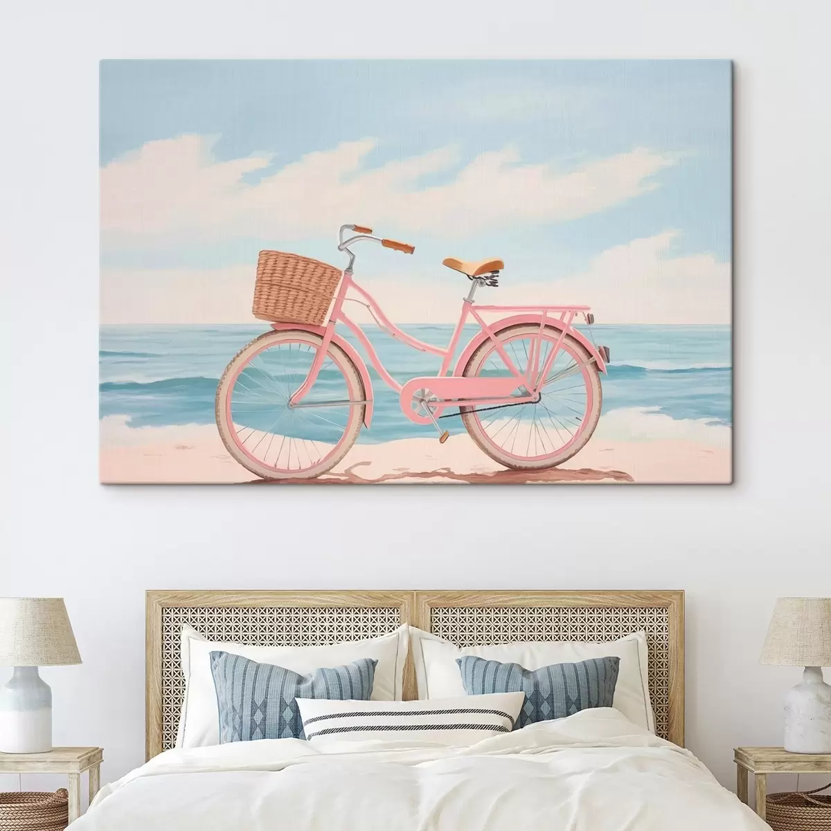 carta da parati Bicicletta rosa sulla spiaggia nr. s44808