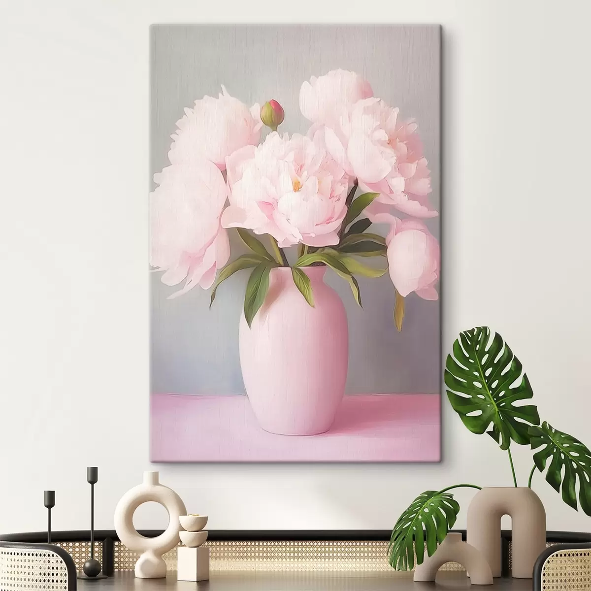 carta da parati Peonie in un vaso rosa nr. s44809