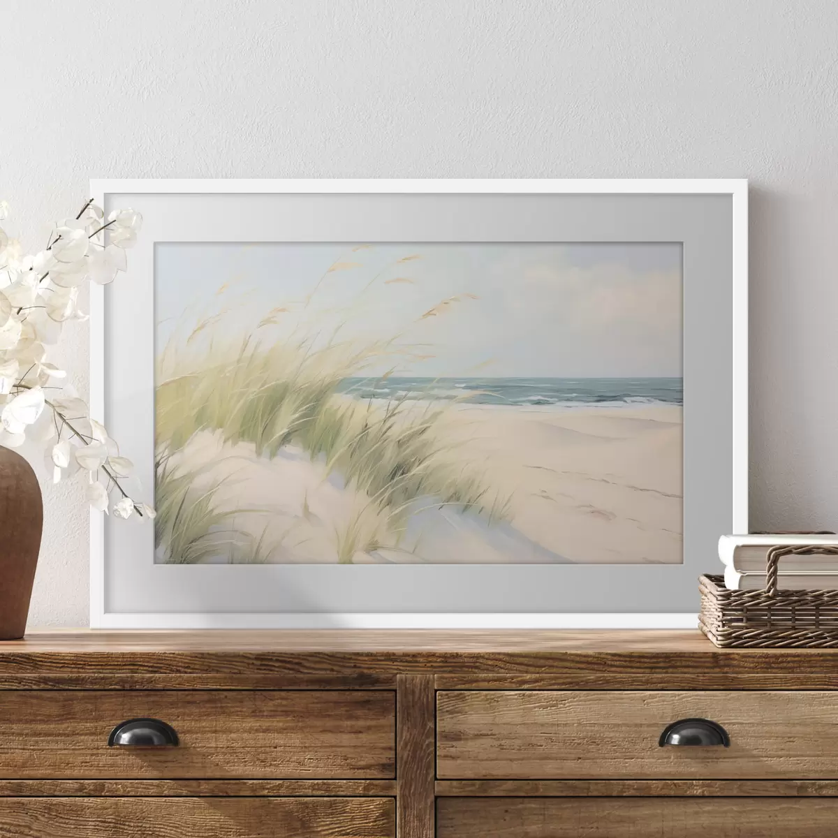 Poster Spiaggia con sabbia ed erba f44806