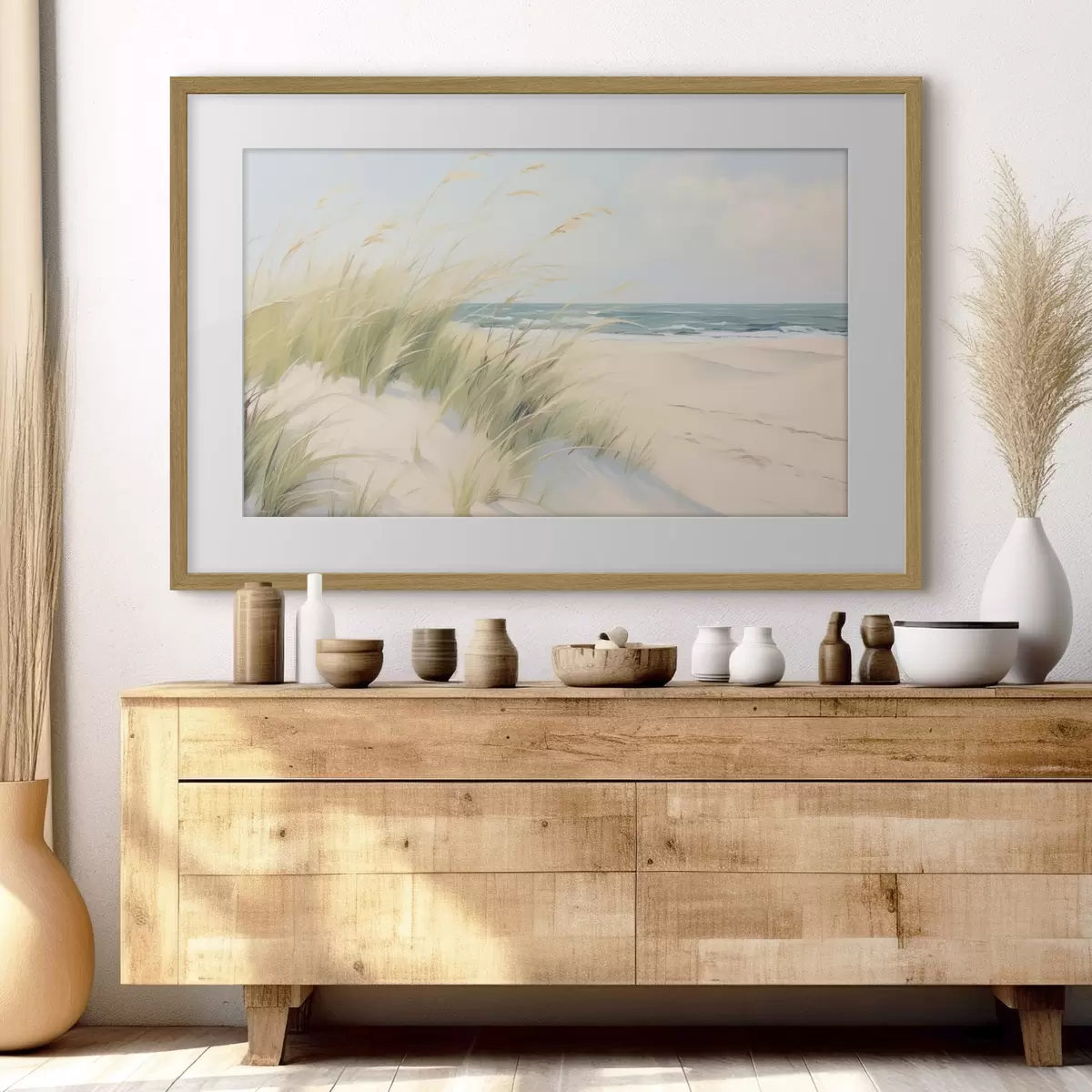 Poster Spiaggia con sabbia ed erba f44806