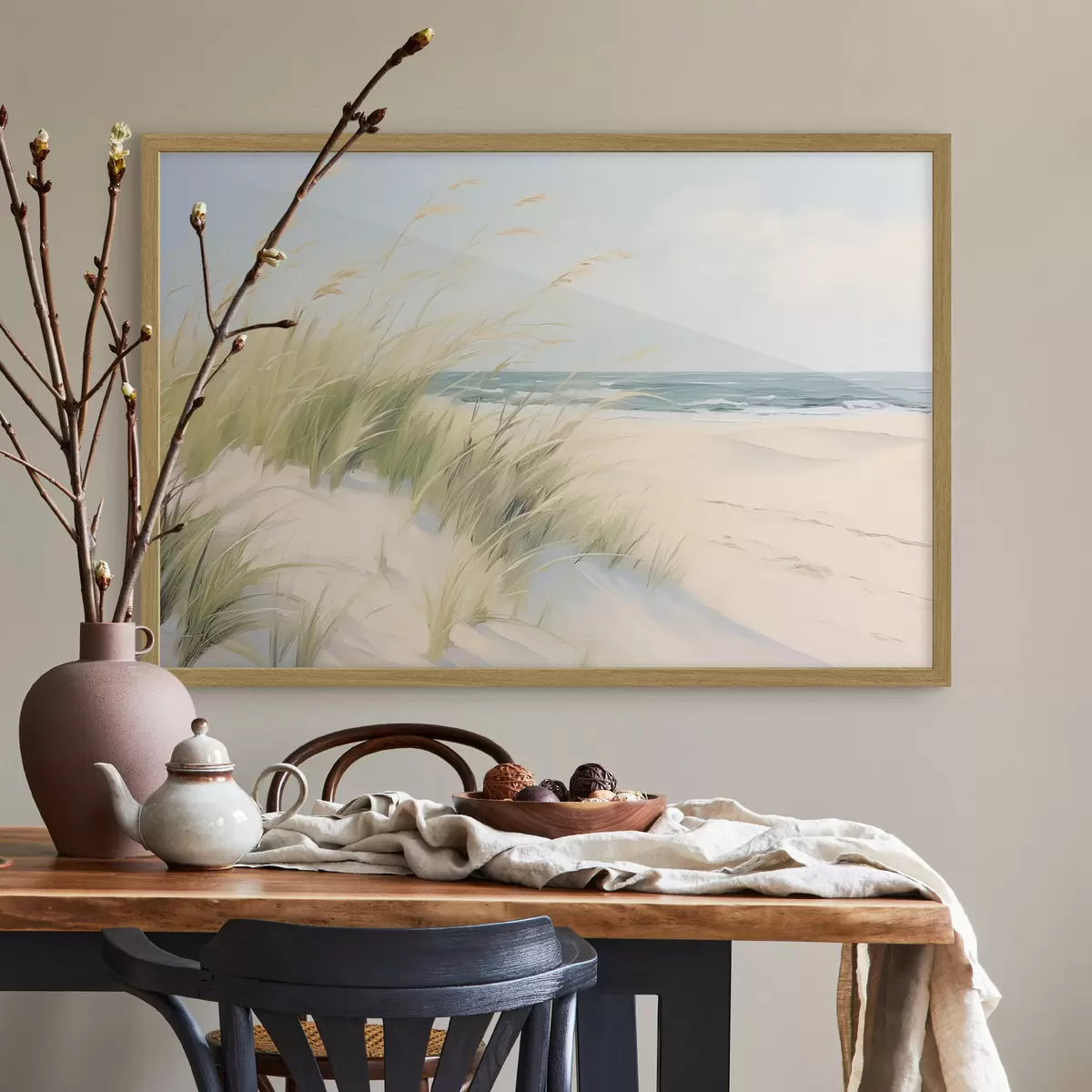 Poster Spiaggia con sabbia ed erba f44806