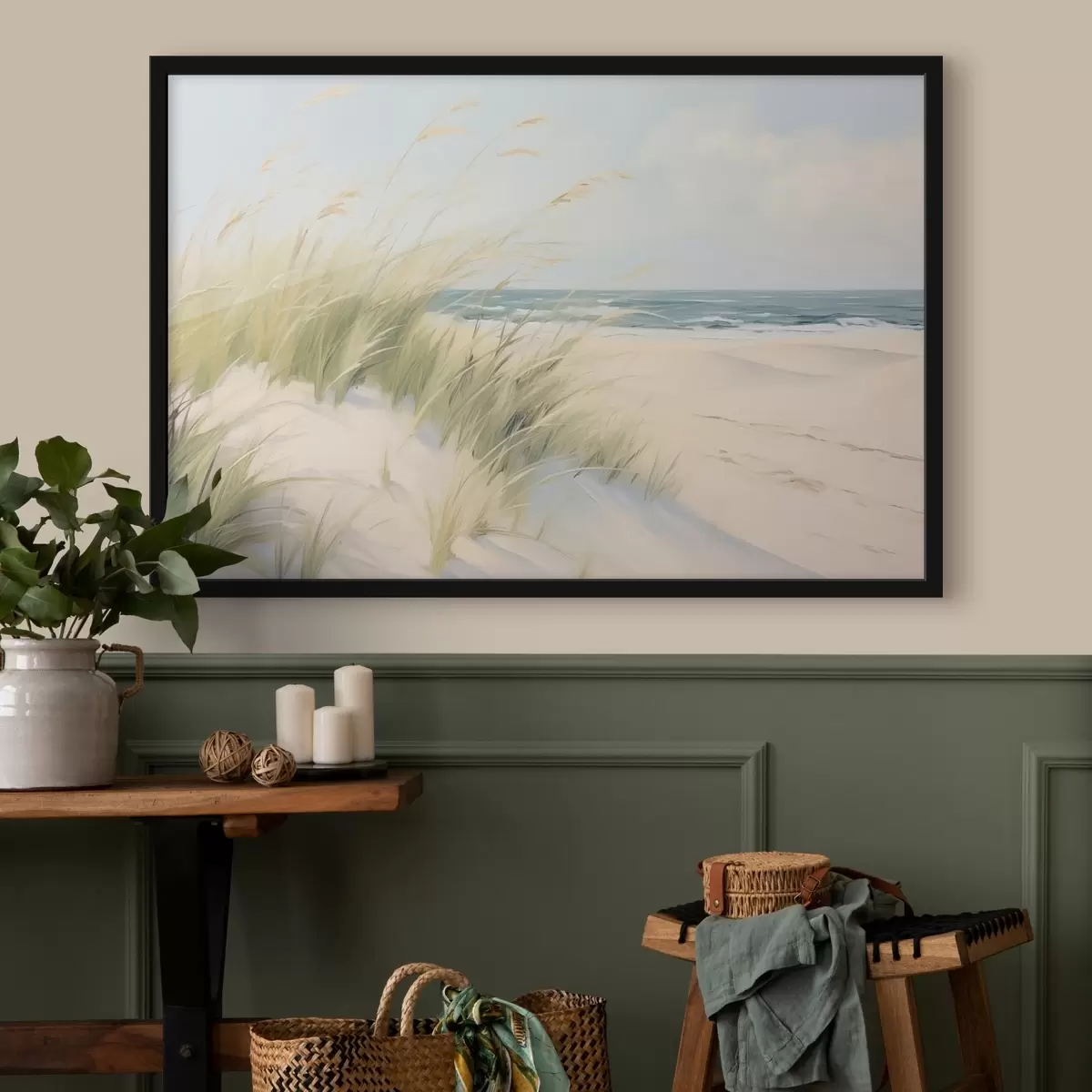 Poster Spiaggia con sabbia ed erba f44806