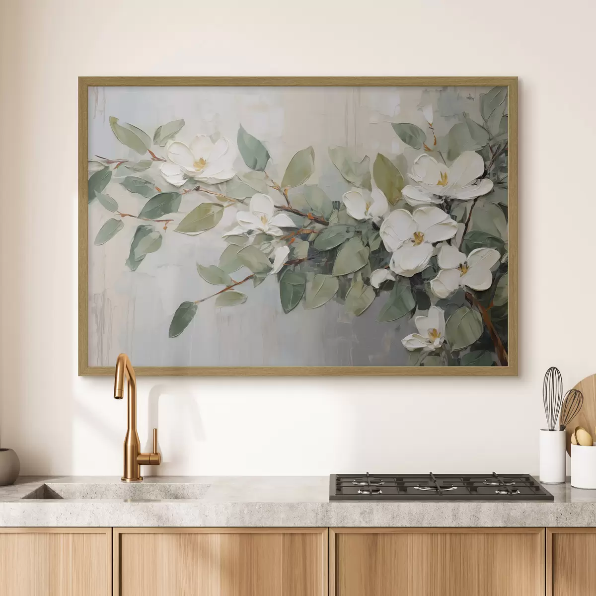Poster Magnolia in verde tenue f44853