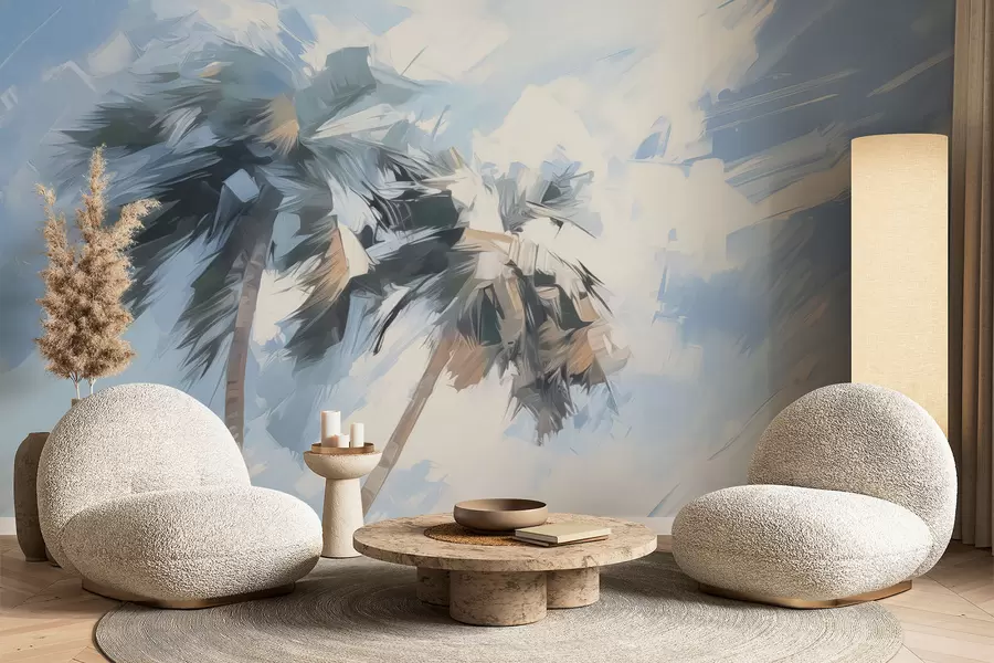 Carta da parati nature Imitazione di palme in pittura 