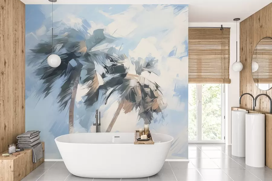 Carta da parati nature Imitazione di palme in pittura 