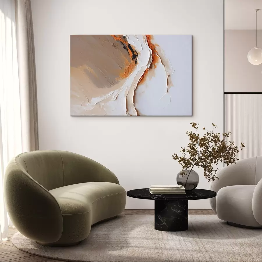 carta da parati Pastello tenue con accenti arancioni e pennellate morbide nr. s44874